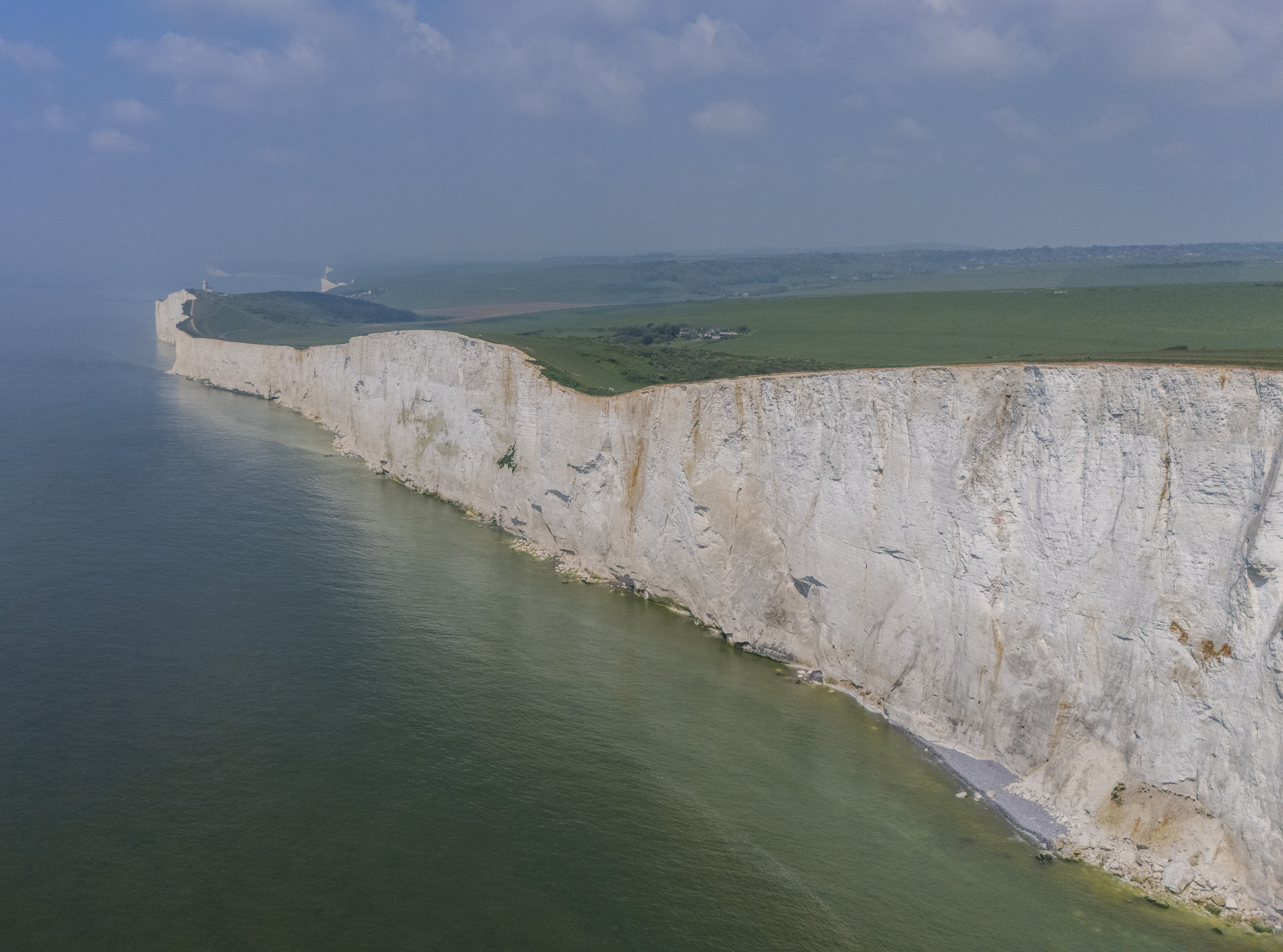 along the cliffs